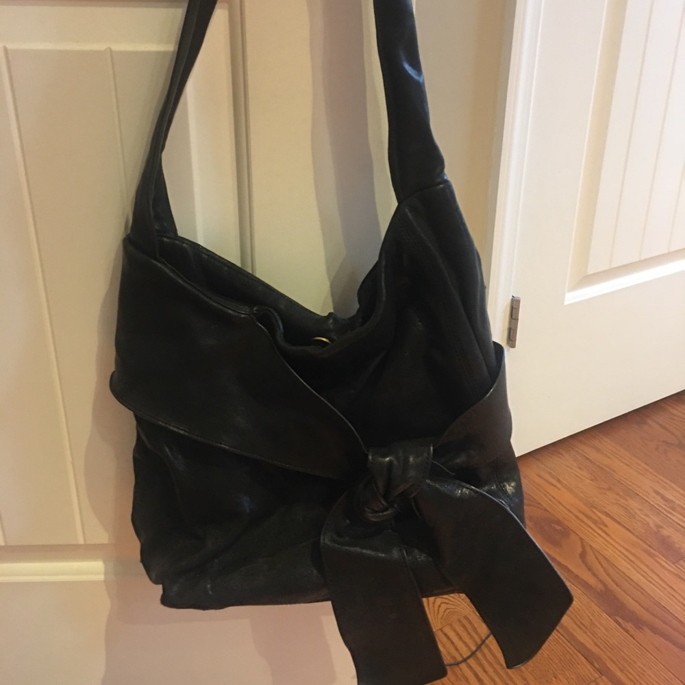 Kooba front bow black leather bag